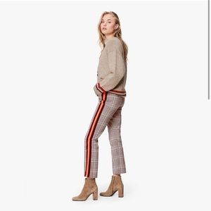 Mother Plaid Pants with Bold Stripe